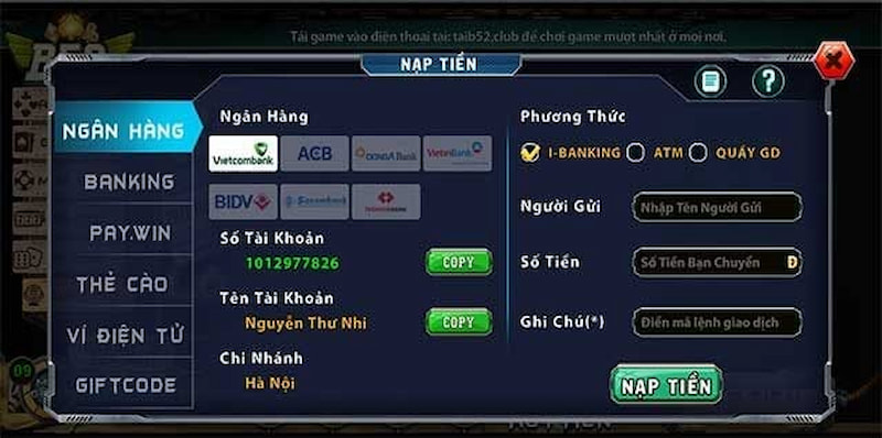 Những lưu ý quan trọng khi nạp tiền B52club