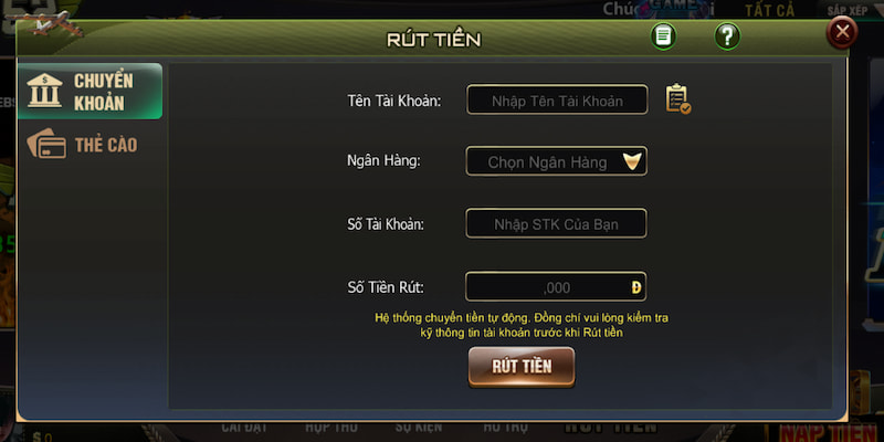 Hướng dẫn chi tiết cách rút tiền B52club